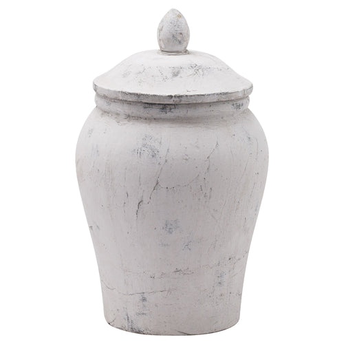 Bloomville Stone Ginger Jar in stone, made from ceramic