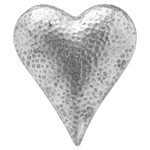 Aspen Decorative Heart in silver, made from ceramic
