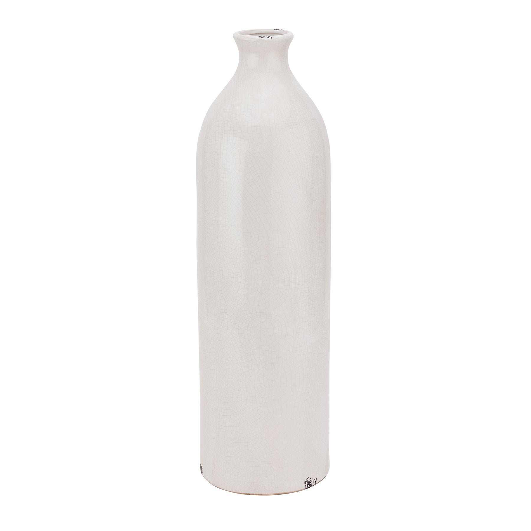 Garda Glazed Gisela Vase CERAMIC in white displayed on a console table, luxury home decor
