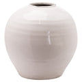 Garda Glazed Large Regola Vase CERAMIC in white displayed on a console table, luxury home decor