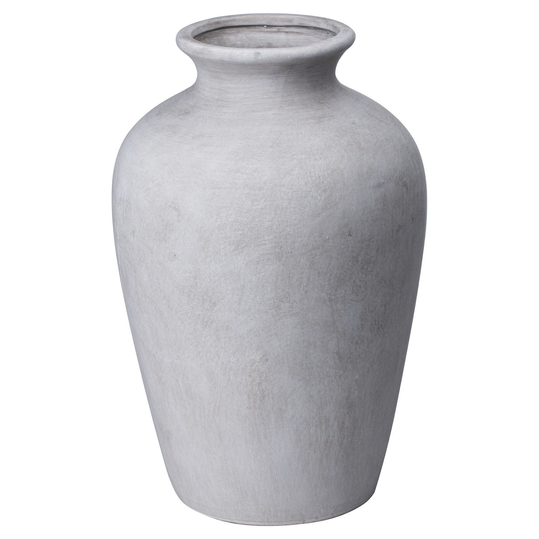Darcy Chorus Stone Vase CERAMIC Stone Effect displayed on a console table, luxury home decor