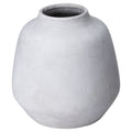 Darcy Ople Vase CERAMIC in stone displayed on a console table, luxury home decor