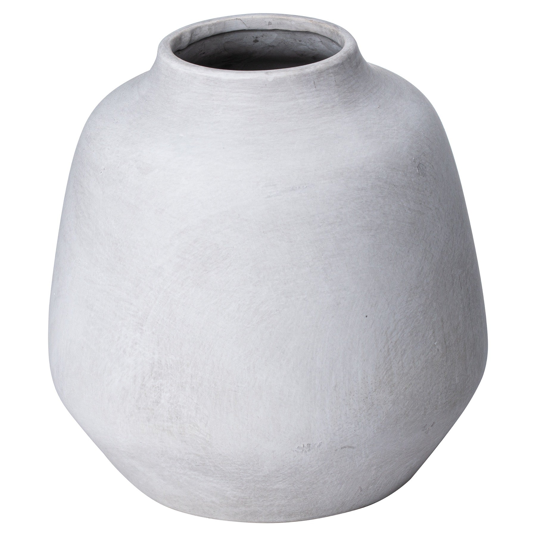 Darcy Ople Vase CERAMIC in stone displayed on a console table, luxury home decor