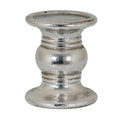 Silver Punch Faced Ceramic Candle Holder