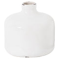 Garda Glazed Eve Vase CERAMIC in white displayed on a console table, luxury home decor