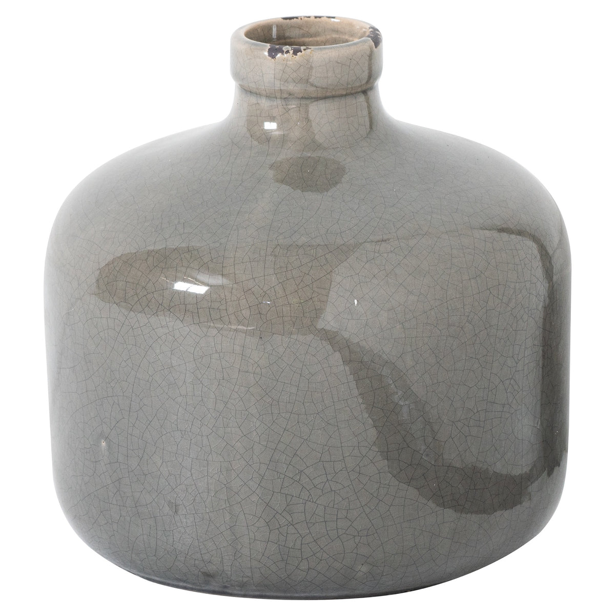 Garda Grey Glazed Eve Vase in grey, made from ceramic