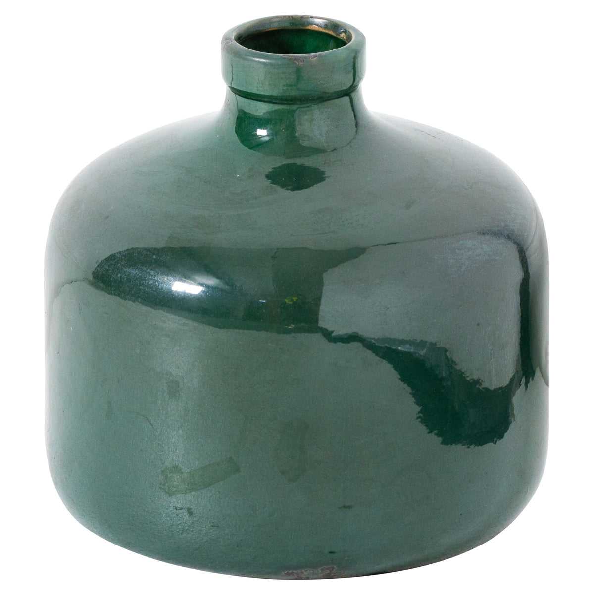 Garda Emerald Glazed Eve Vase in green, made from ceramic