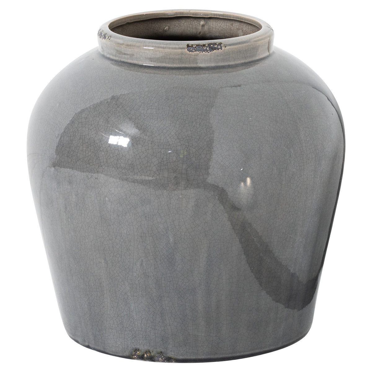 Garda Grey Glazed Juniper Vase in grey, made from ceramic