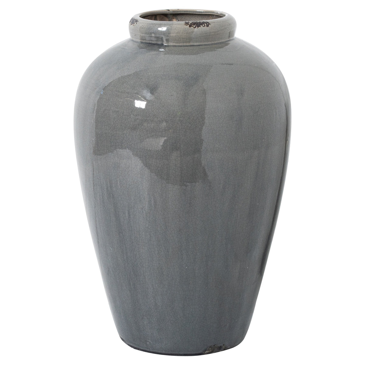 Garda Grey Glazed Tall Juniper Vase in grey, made from ceramic