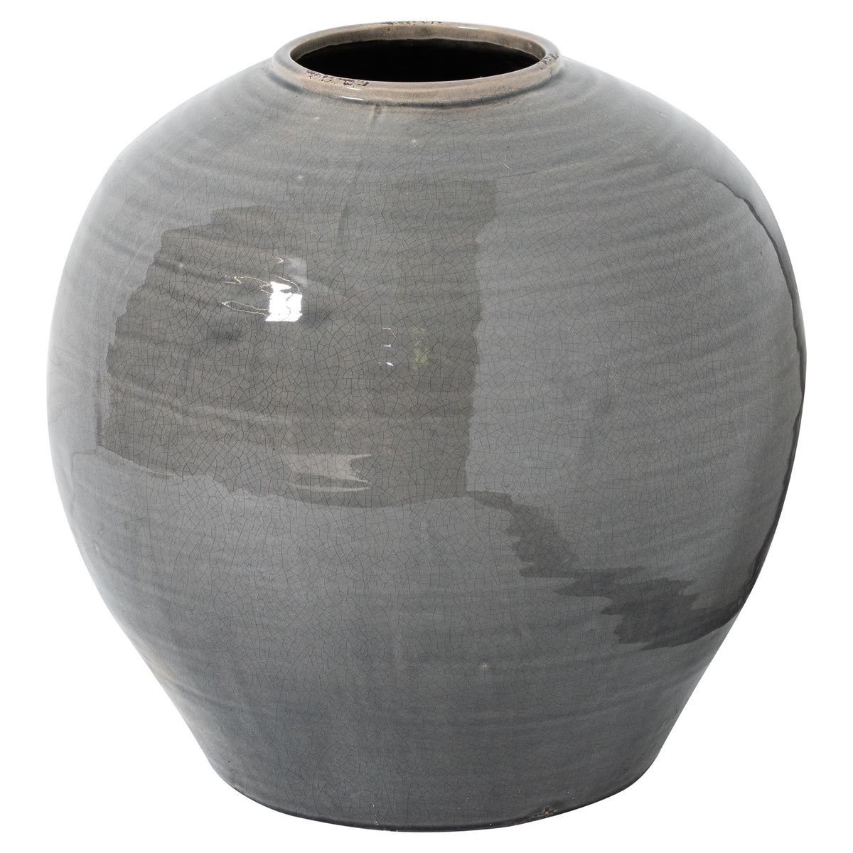Garda Grey Glazed Regola Vase in grey, made from ceramic