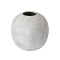 Darcy Small Globe Vase CERAMIC in stone displayed on a console table, luxury home decor
