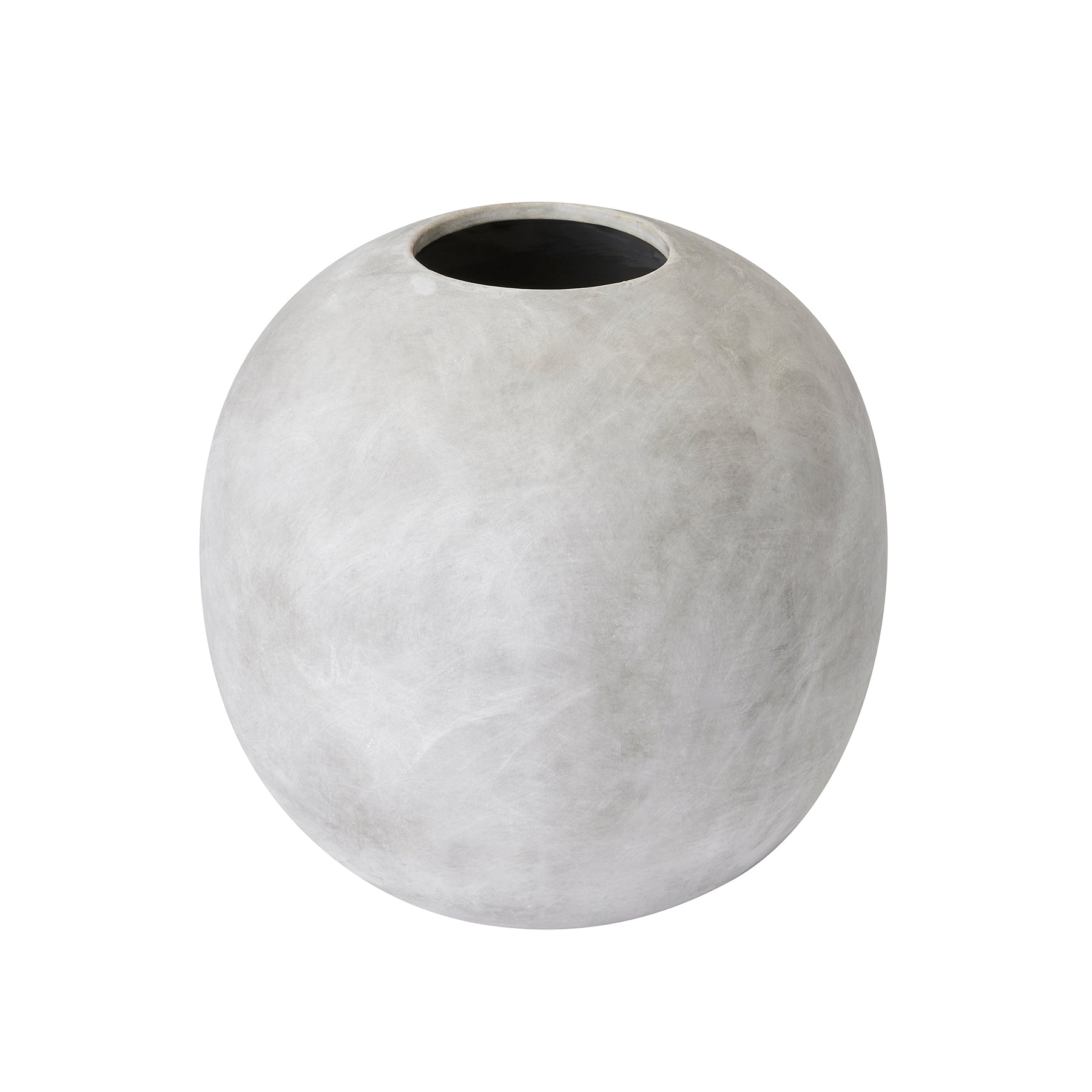 Darcy Small Globe Vase CERAMIC in stone displayed on a console table, luxury home decor