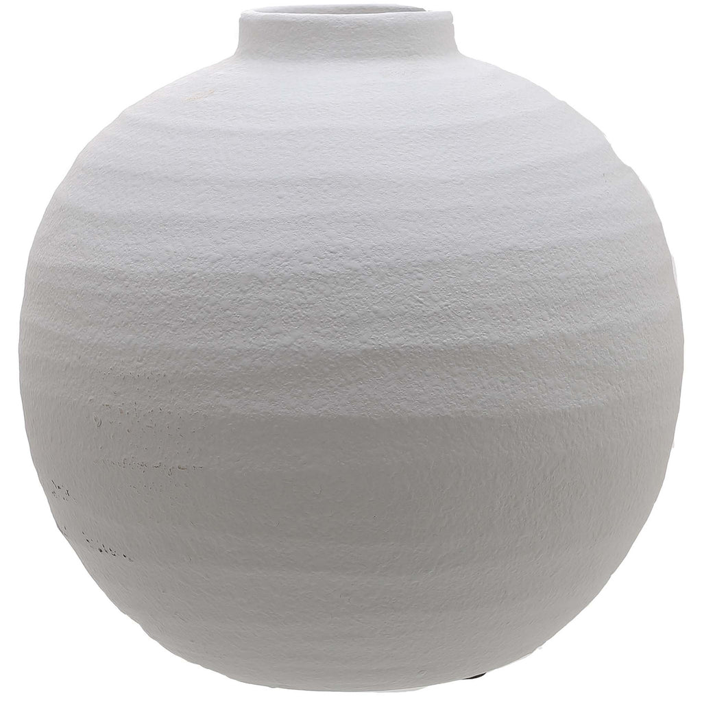 Tiber Matt White Ceramic Vase in white