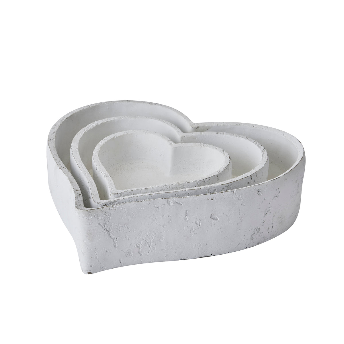 Set Of Three Large Matt White Ceramic Dishes in white