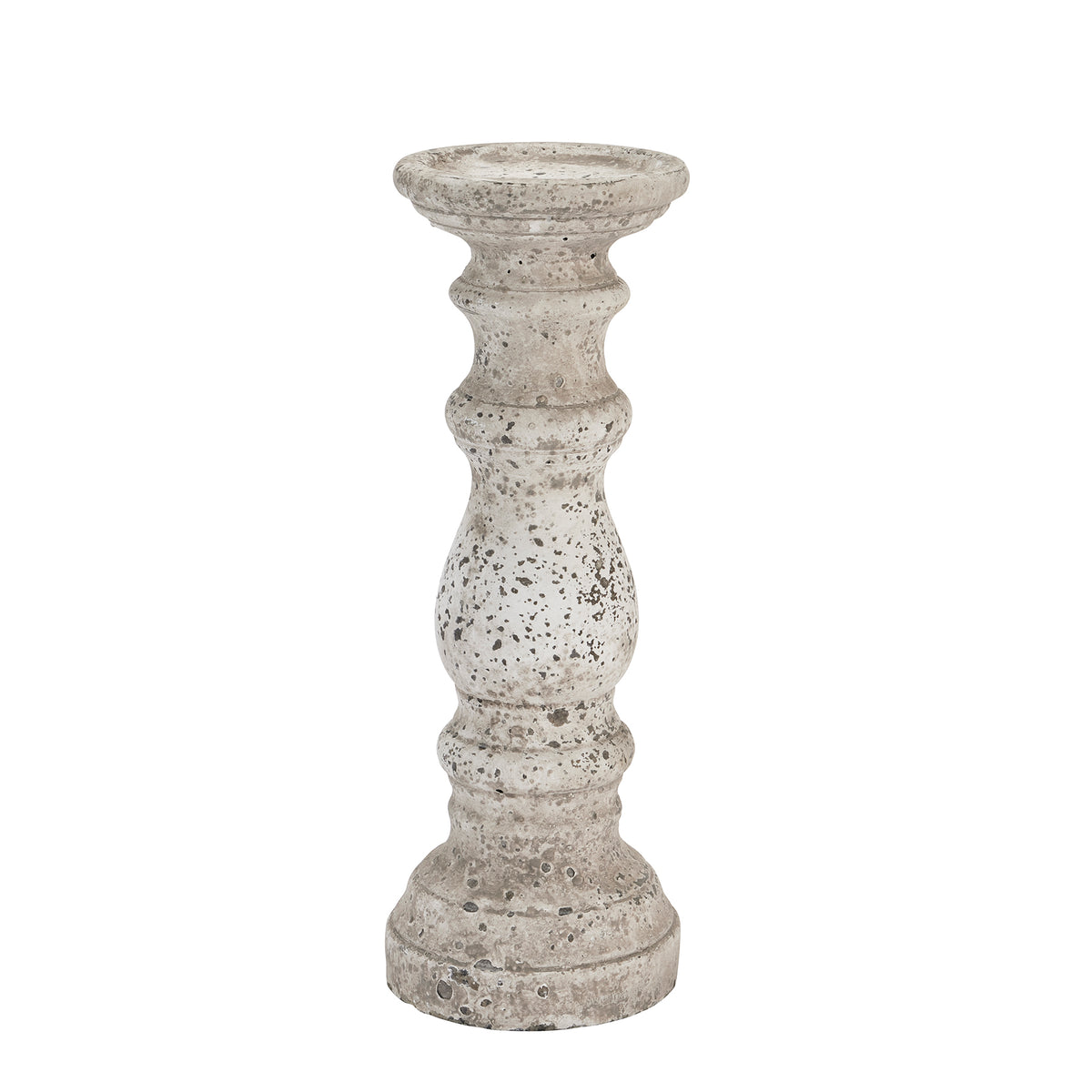 Small Stone Ceramic Column Candle Holder in stone