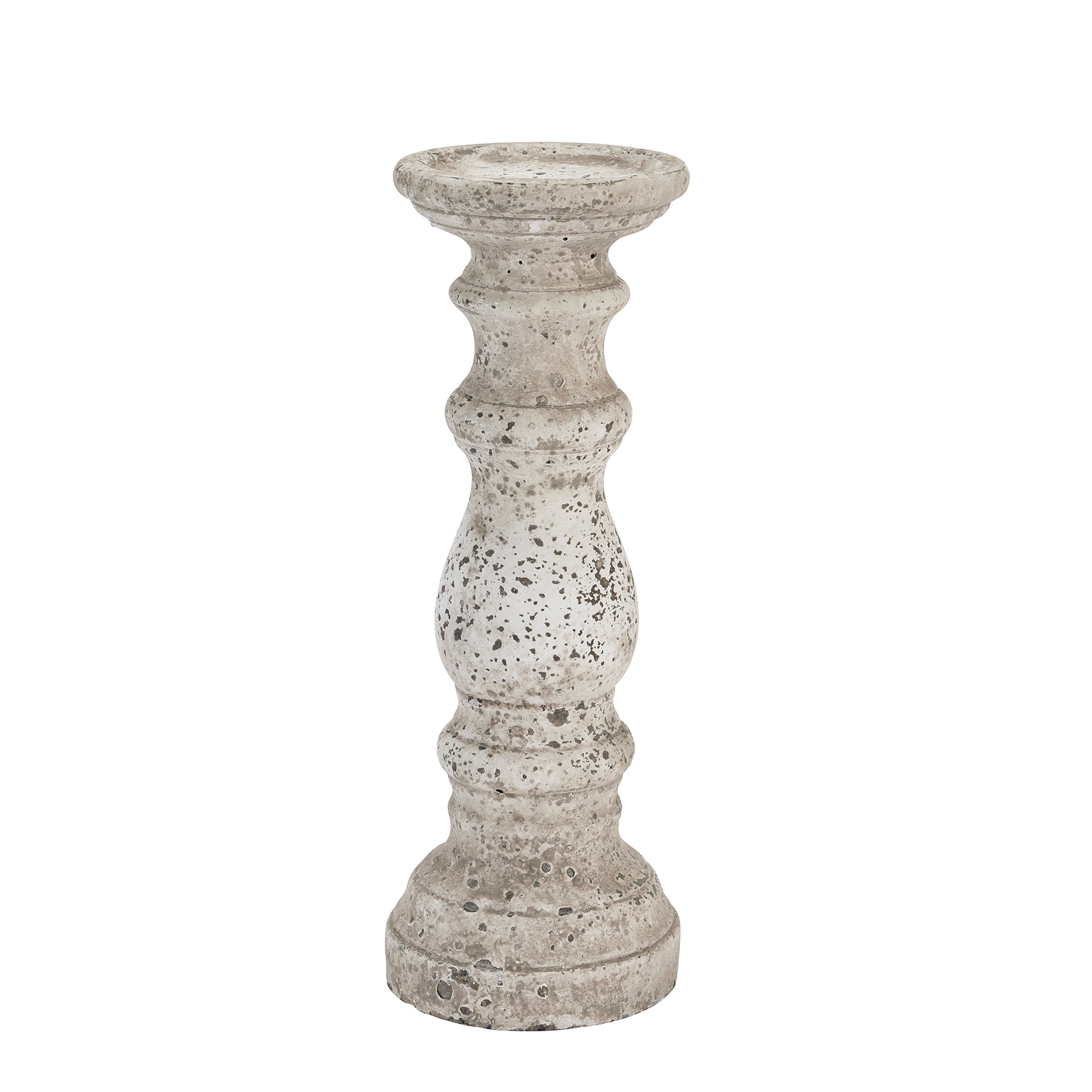 Small Stone Ceramic Column Candle Holder Gifts & Accessories styled interior setting, luxury home decor