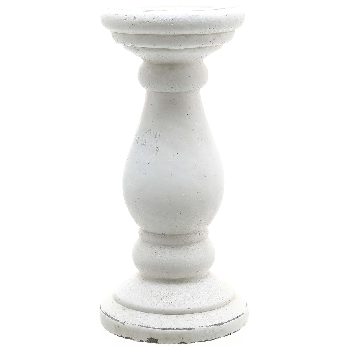 Small Matt White Ceramic Candle Holder in white