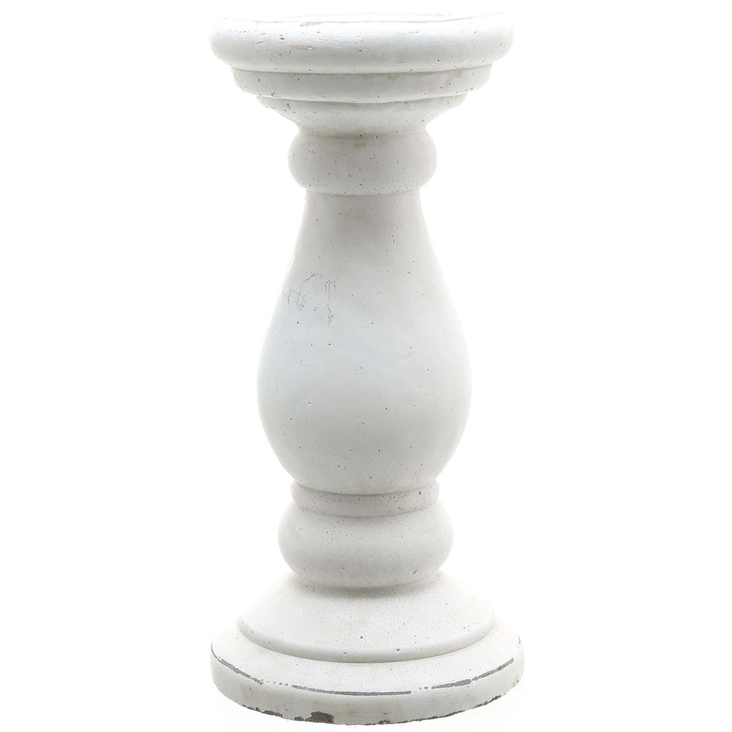 Large Matt White Ceramic Candle Holder in white