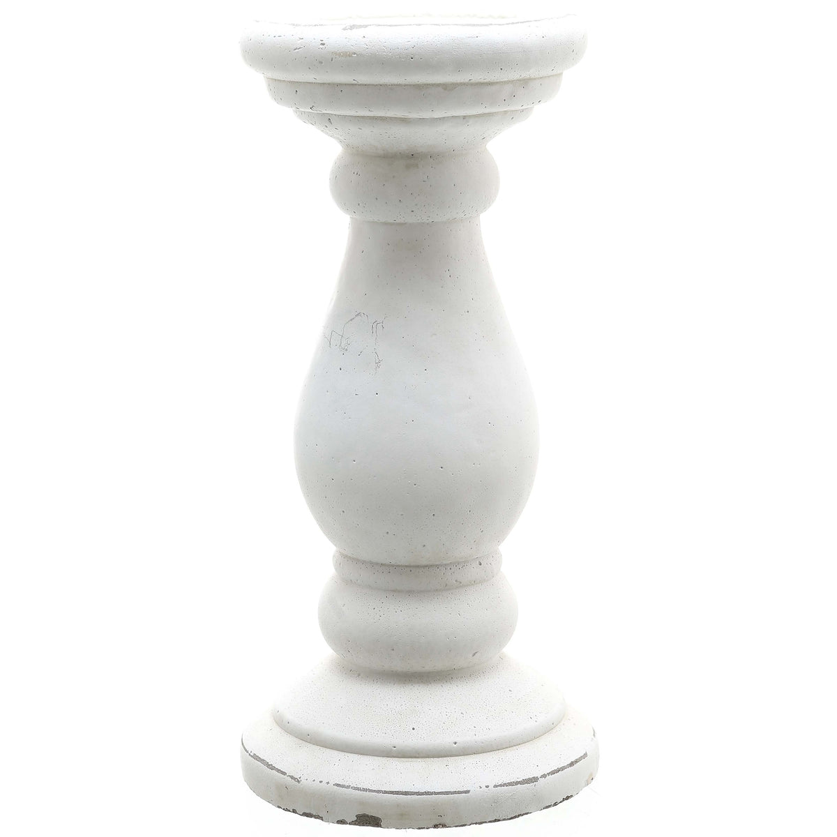 Large Matt White Ceramic Candle Holder in white