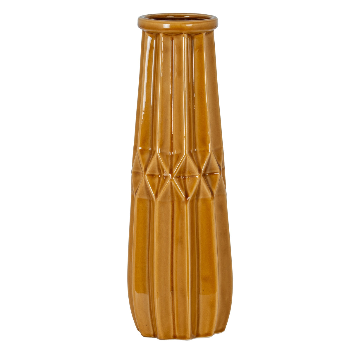 Seville Collection Tall Ochre Vase in ochre, made from ceramic