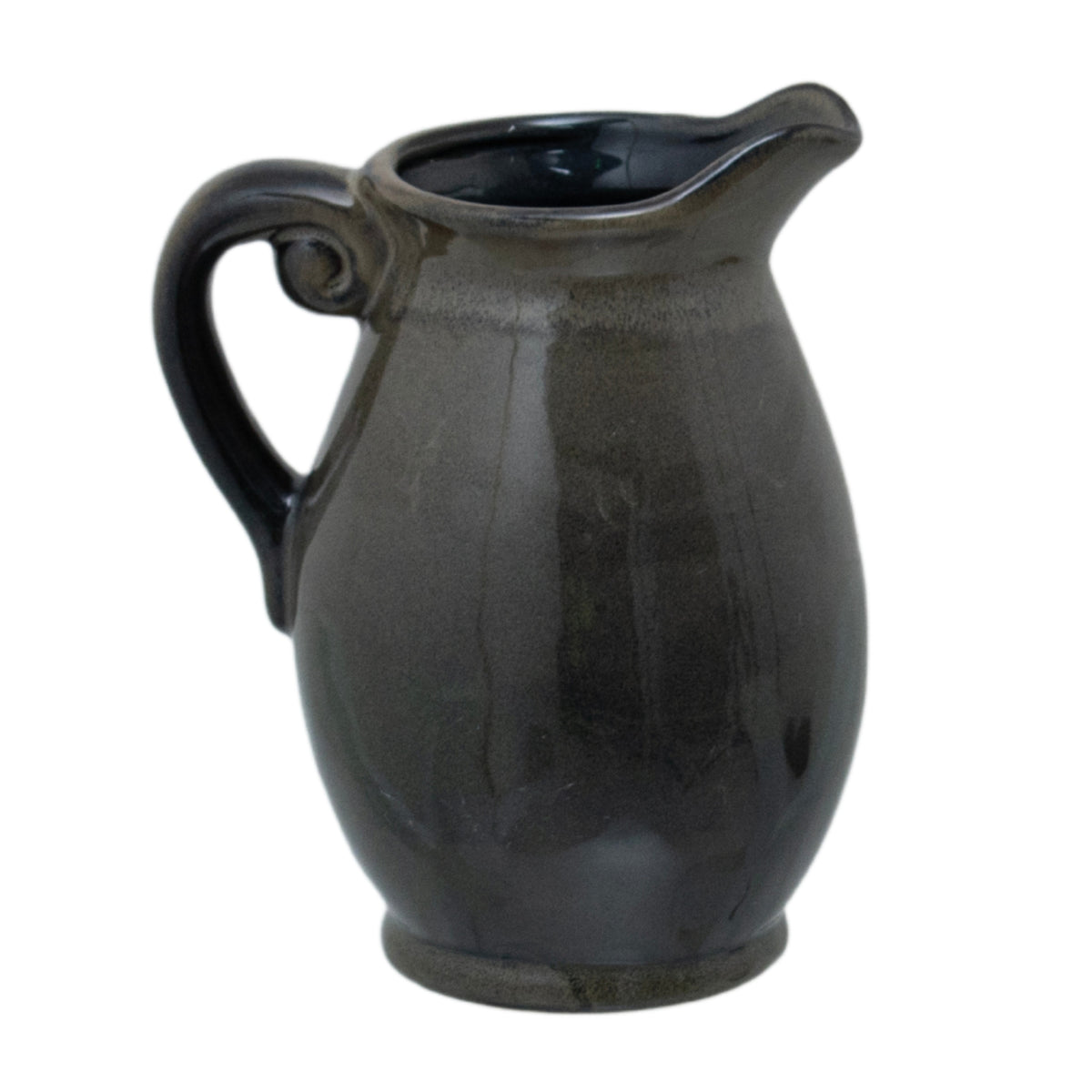 Olive Olpe Vase in green, made from ceramic