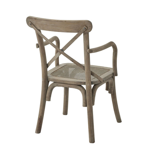Copgrove Collection Cross Back Carver Chair With Rush Seat - HomenestUK