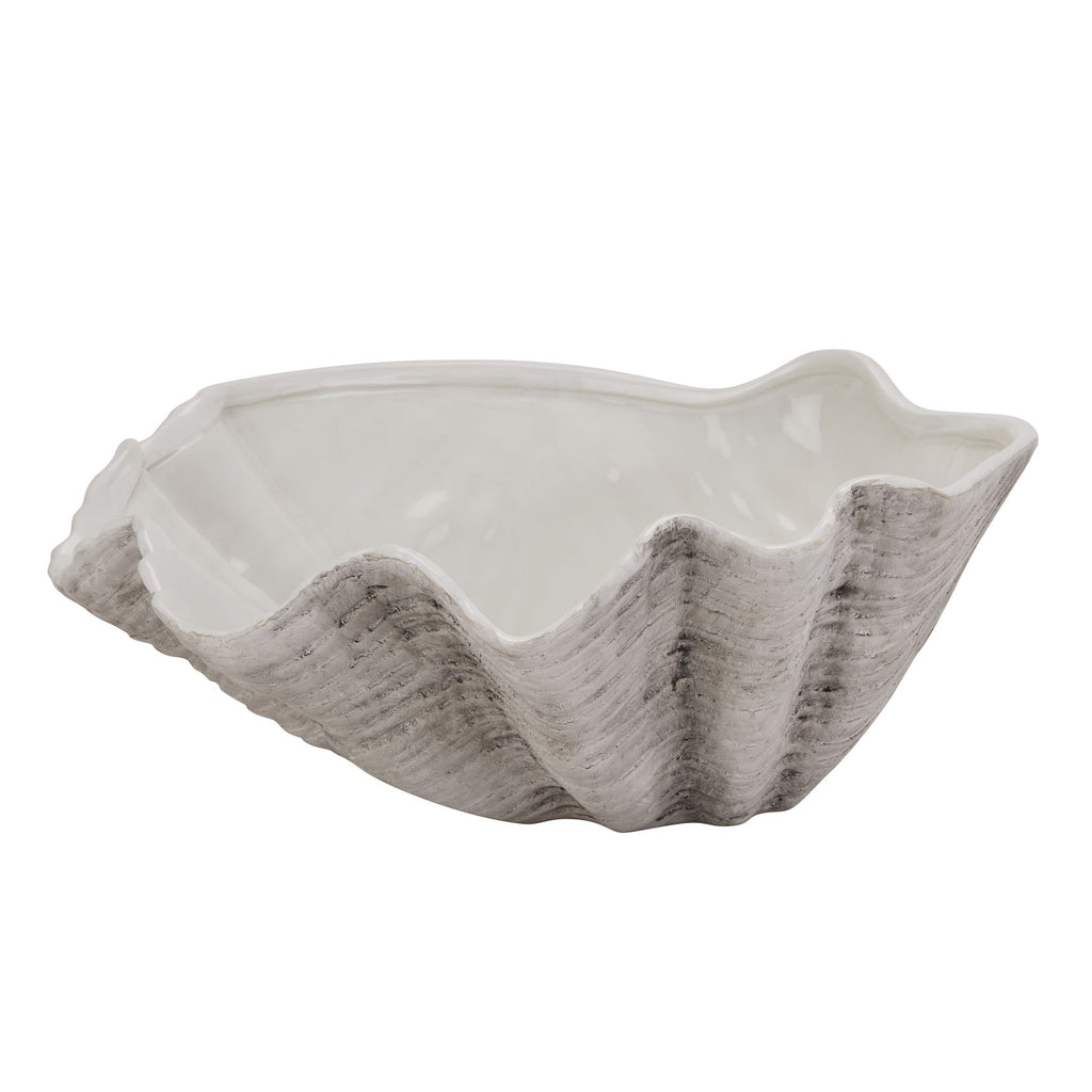 Large Ceramic Adele Shell Bowl in white