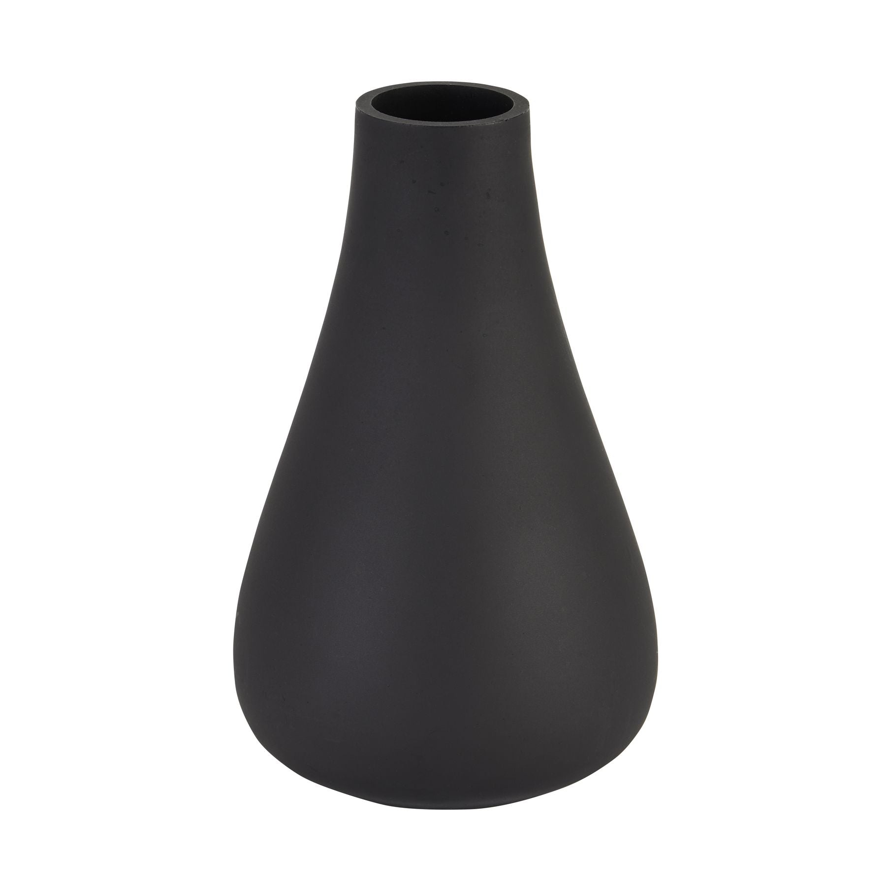 Black Tapered Glass Vase displayed on a console table, luxury home decor