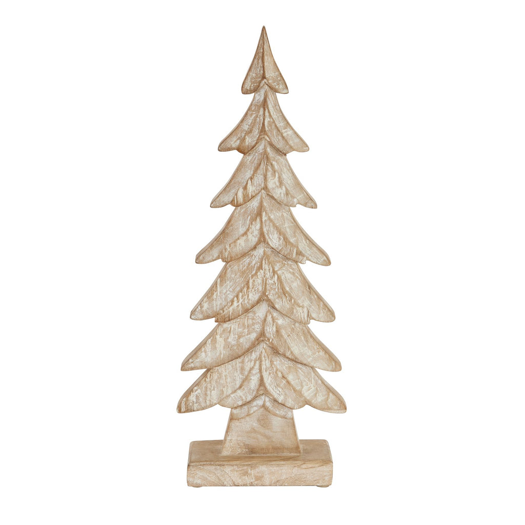 Large Carved Wood Christmas Tree in carved wood finish