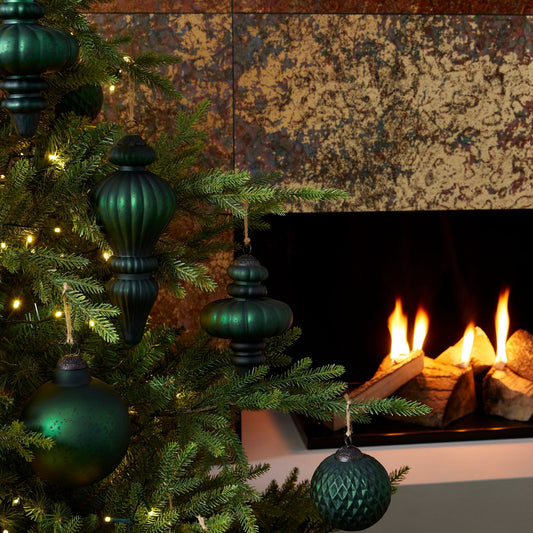 The Noel Collection Forest Green Fluted Bauble