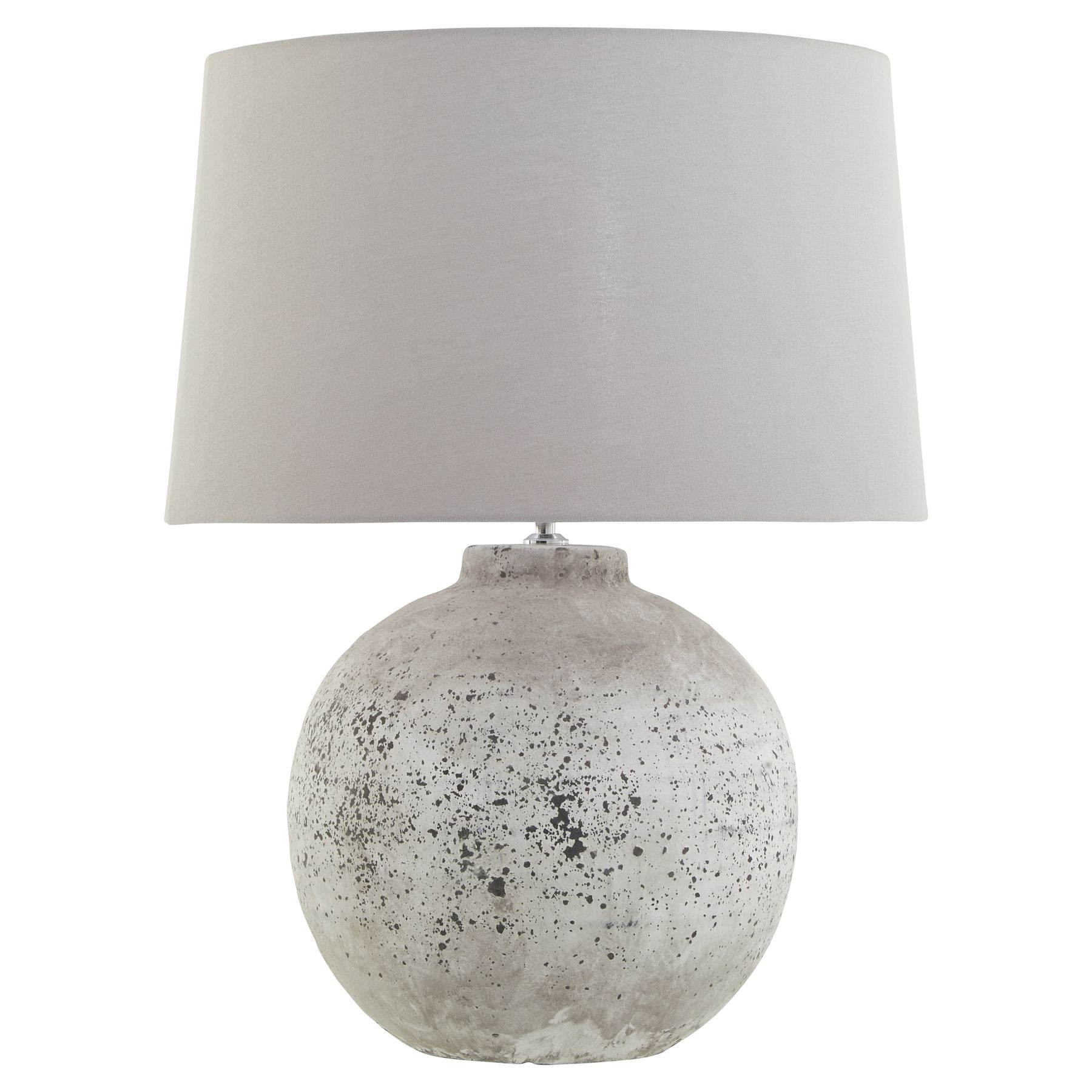 Tiber Large Stone Ceramic Lamp Table Lamp on a side table in a styled interior, luxury home decor