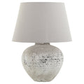 Regola Large Stone Ceramic Lamp Table Lamp on a side table in a styled interior, luxury home decor