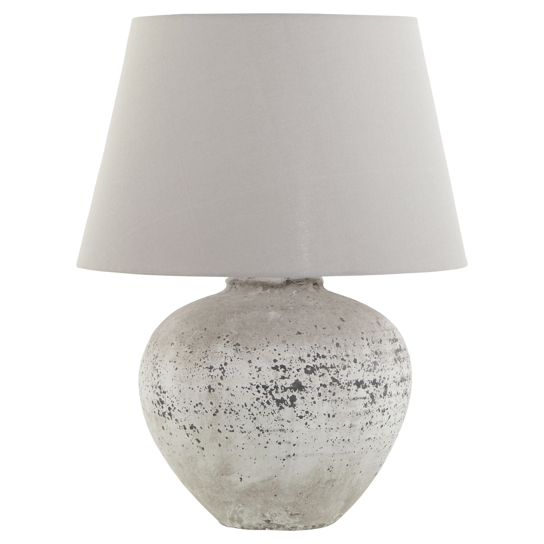 Regola Large Stone Ceramic Lamp Table Lamp on a side table in a styled interior, luxury home decor