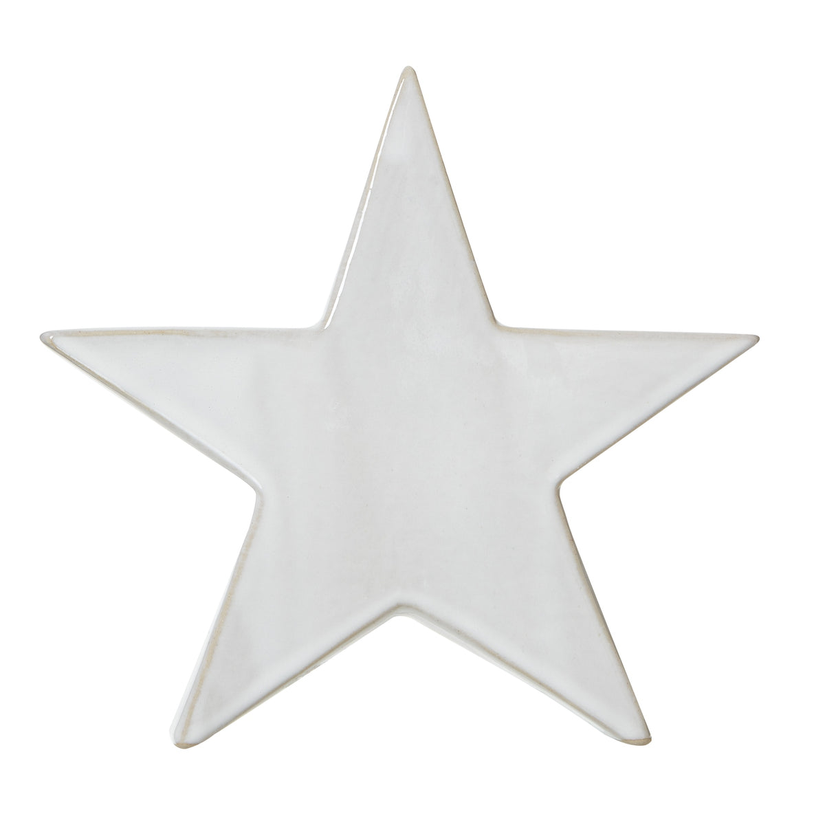 Large Ceramic Standing Star Decoration in antique white
