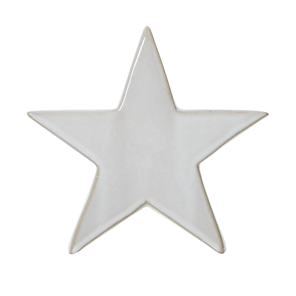Medium Ceramic Standing Star Decoration in antique white