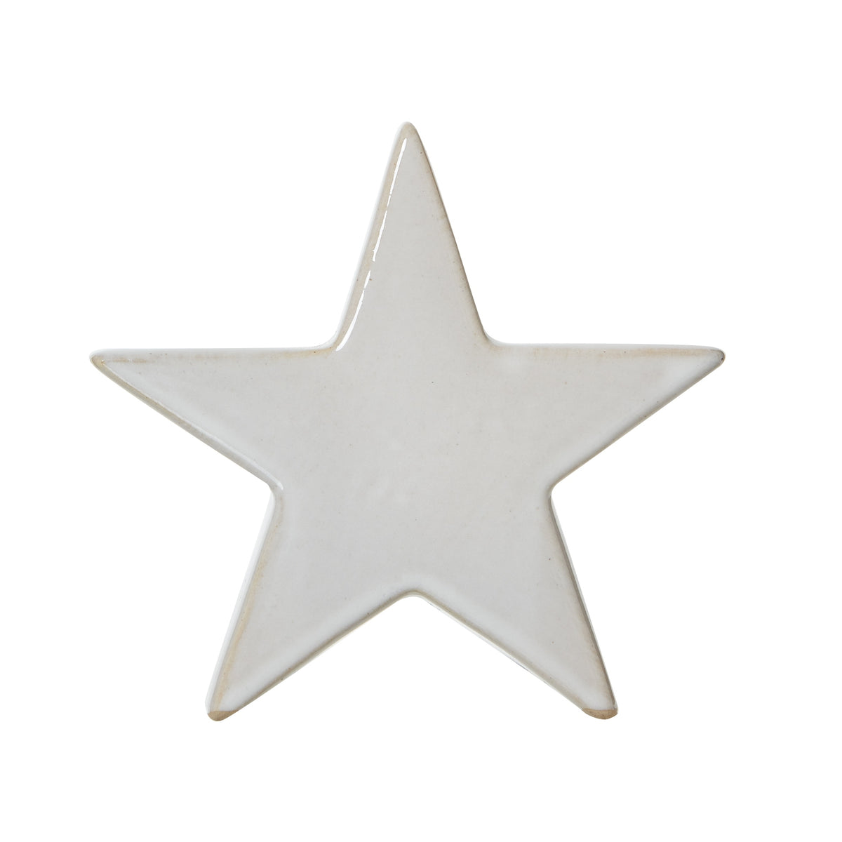 Small Ceramic Standing Star Decoration in antique white