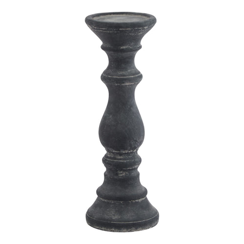 Amalfi Grey Column Candle Holder in grey, made from ceramic