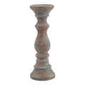 Siena Brown Column Candle Holder CERAMIC Gifts & Accessories styled interior setting, luxury home decor