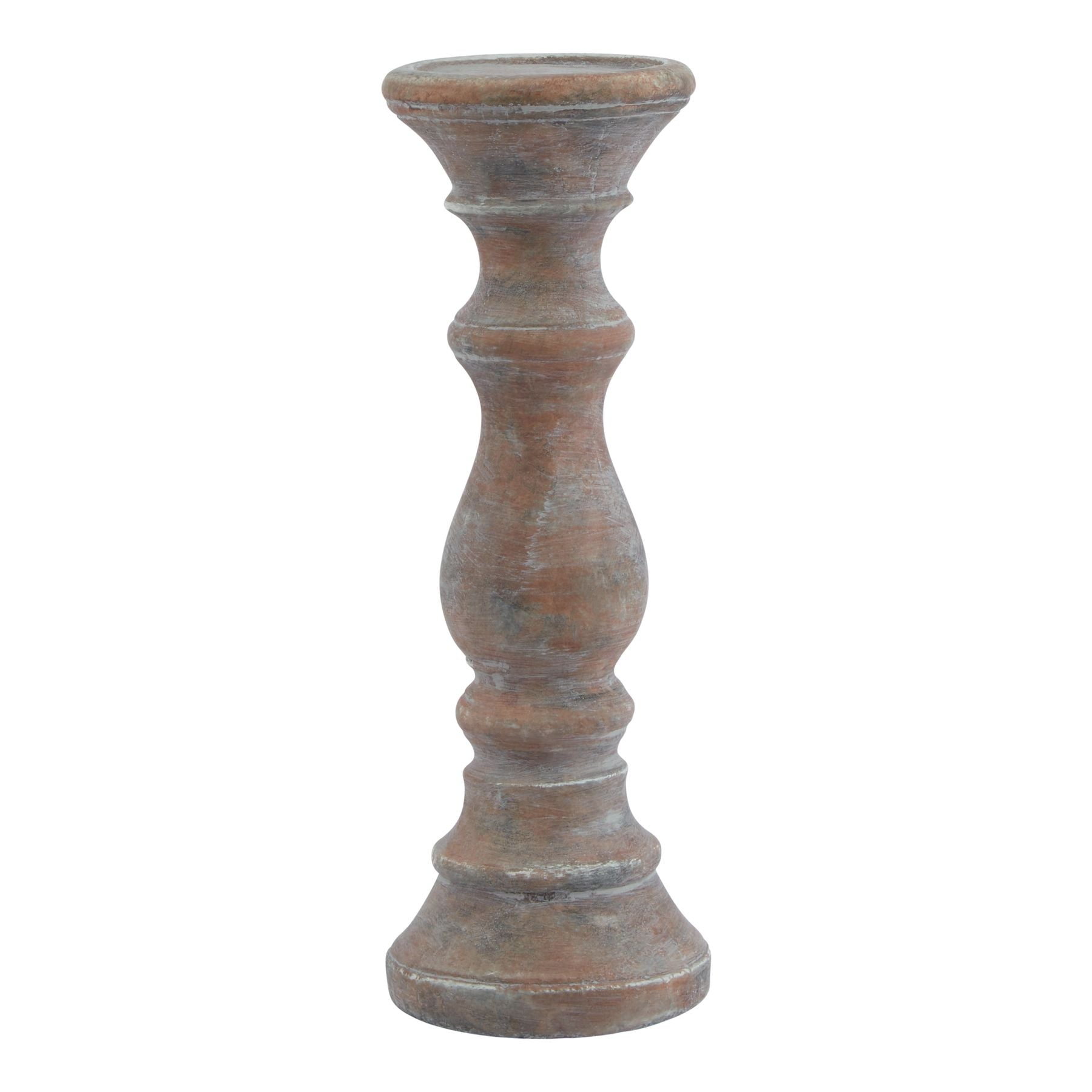 Siena Brown Column Candle Holder CERAMIC Gifts & Accessories styled interior setting, luxury home decor