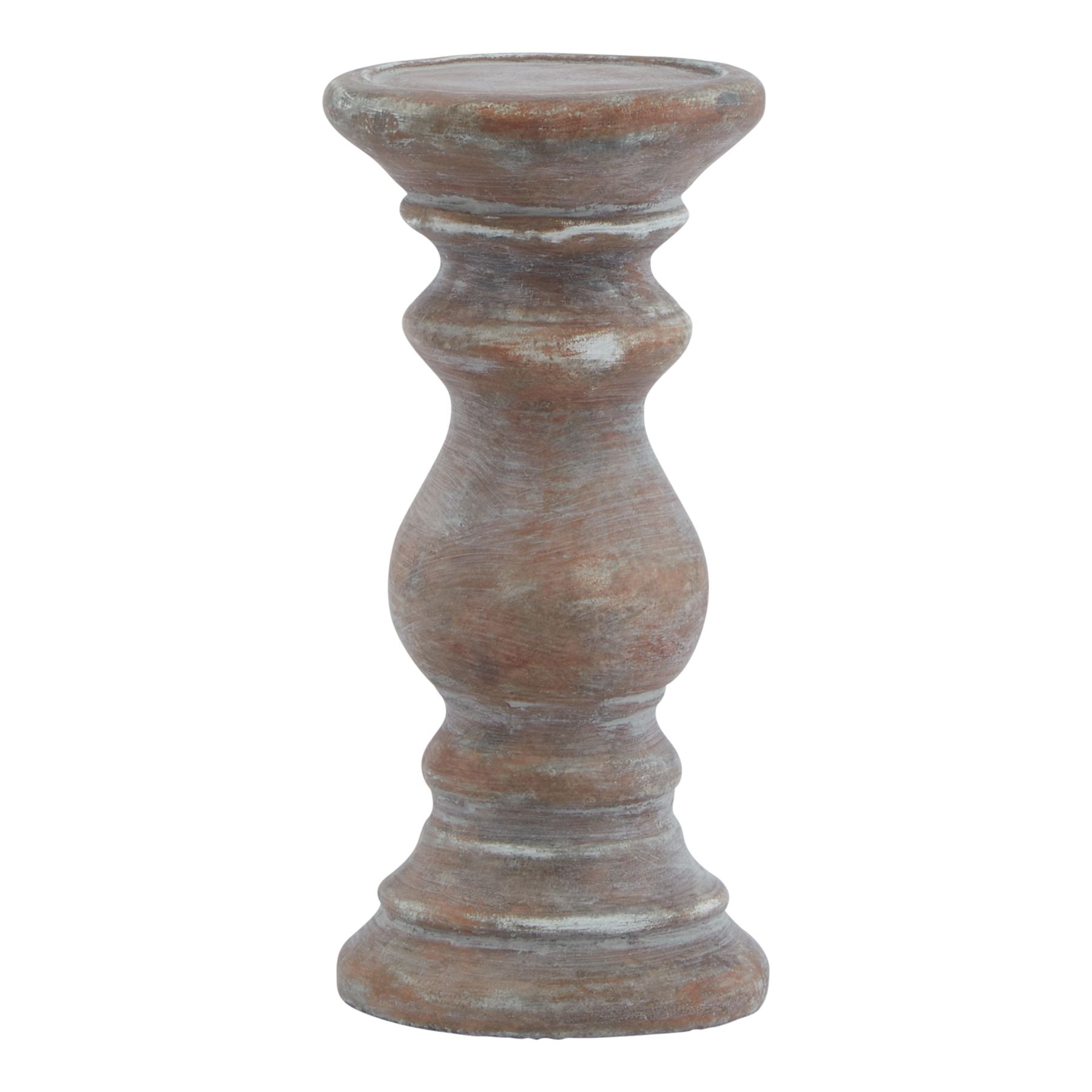 Siena Small Brown Column Candle Holder CERAMIC Gifts & Accessories styled interior setting, luxury home decor