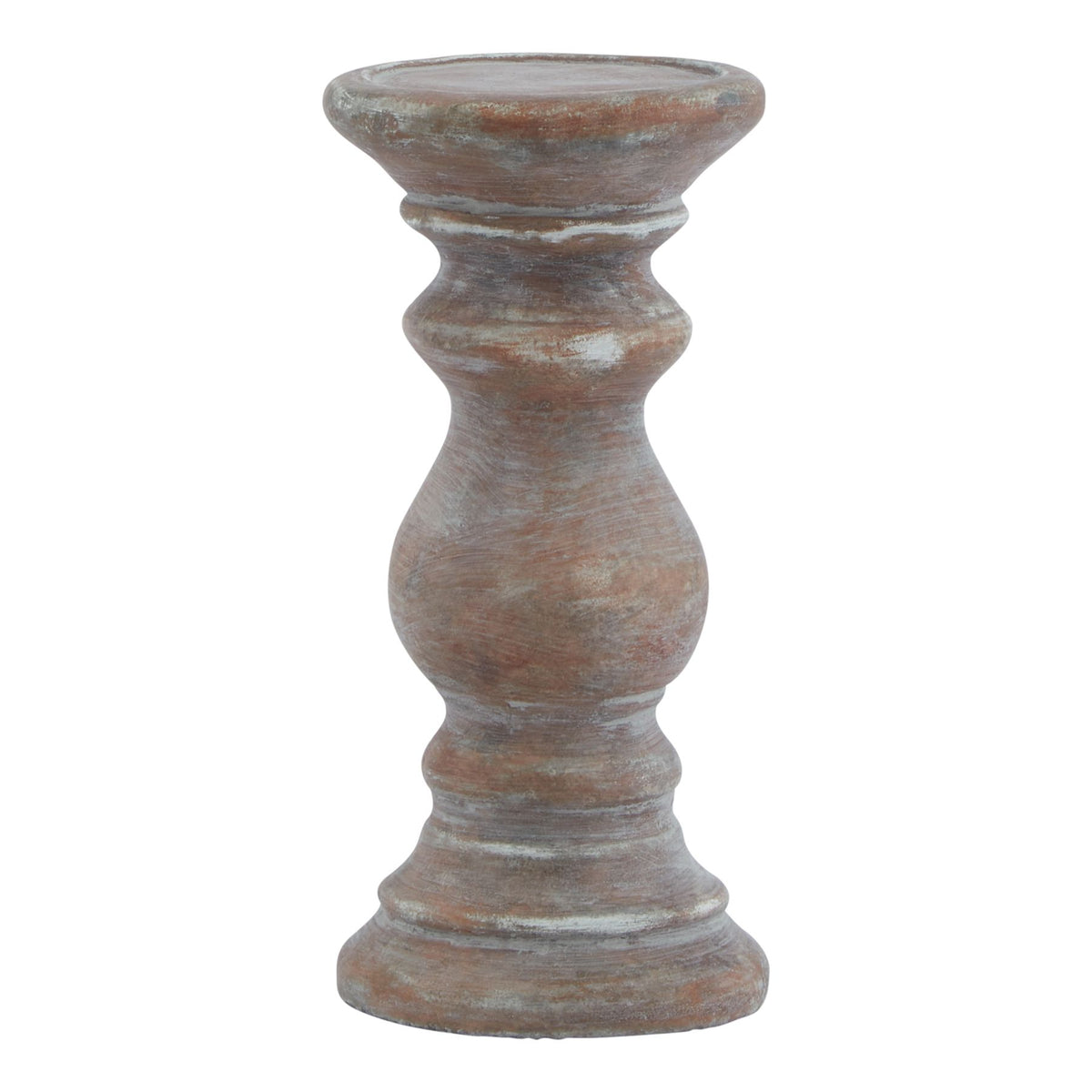 Siena Small Brown Column Candle Holder in brown, made from ceramic