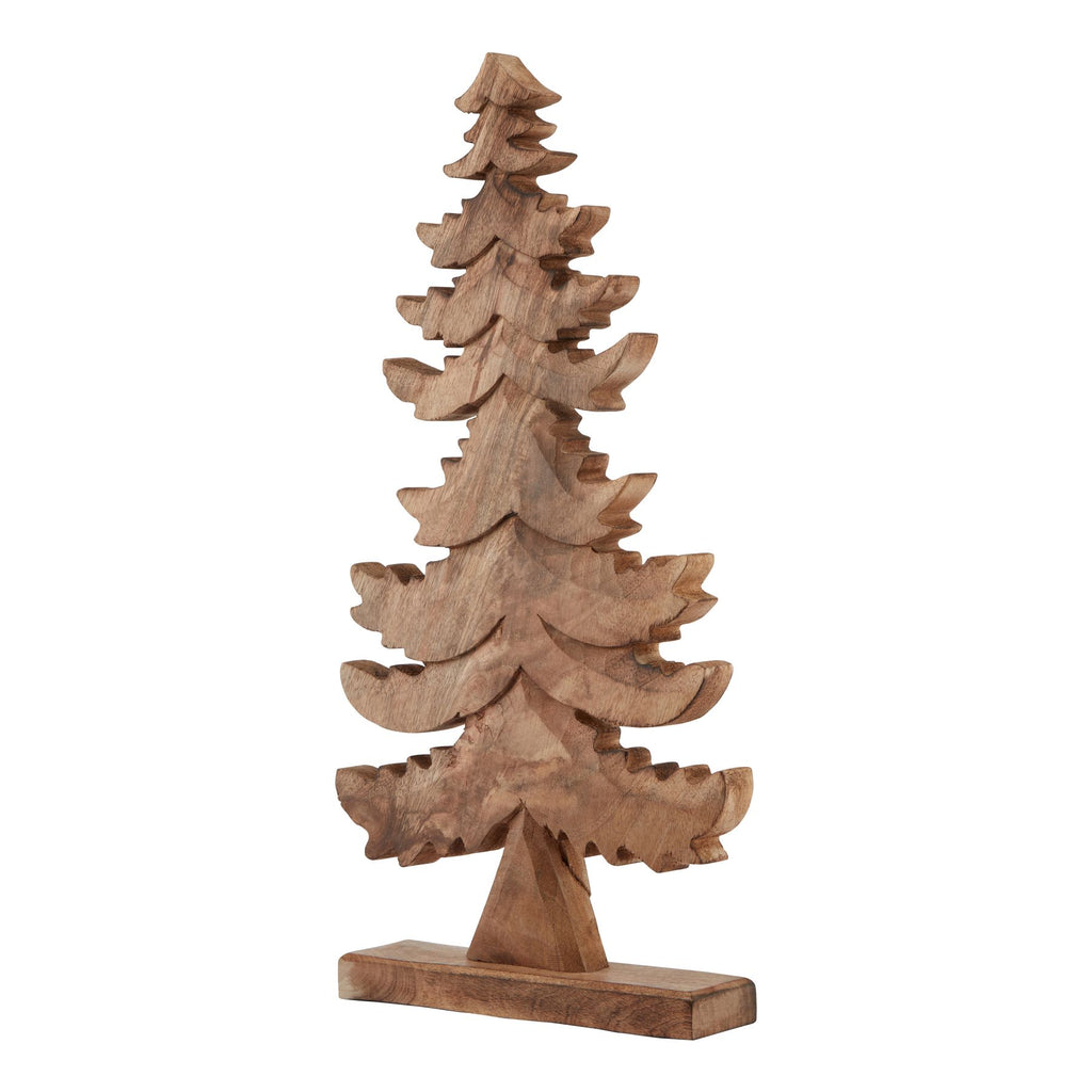 Large Natural Wooden Christmas Tree in natural wood finish