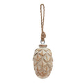 Antique Whitewashed Small Pine Cone Bauble in whitewashed finish