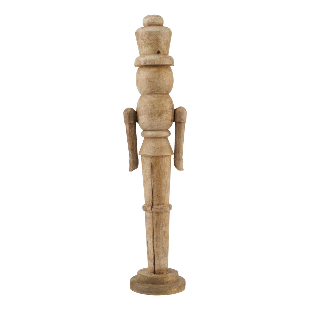 Natural Large Nutcracker Decoration in natural wood finish