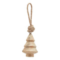 Natural Hand Turned Wooden Tree Bauble in natural wood finish