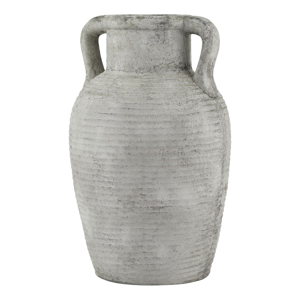 Athena Stone Large Amphora Pot in white, made from ceramic