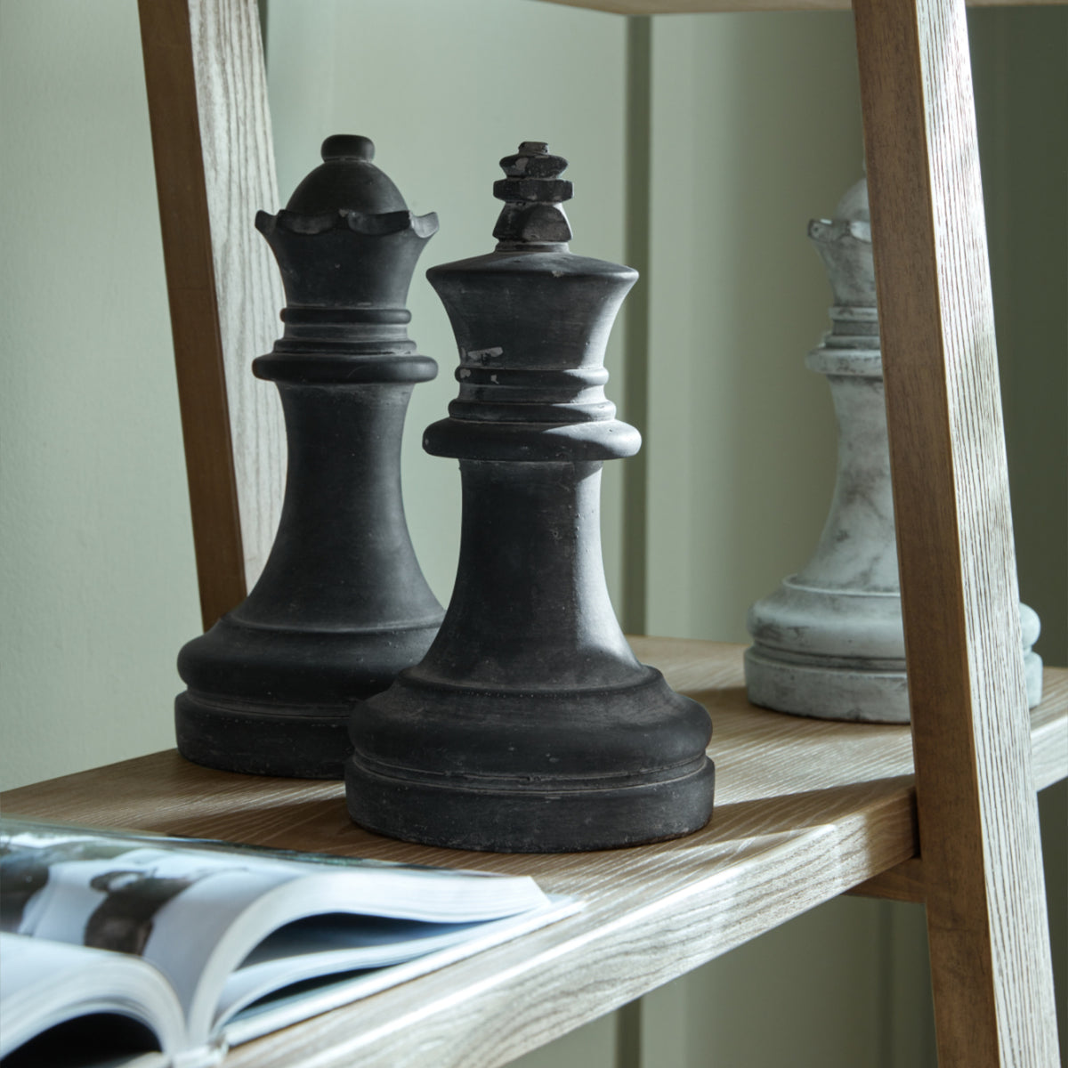 Amalfi Grey Queen Chess Piece in grey, made from ceramic