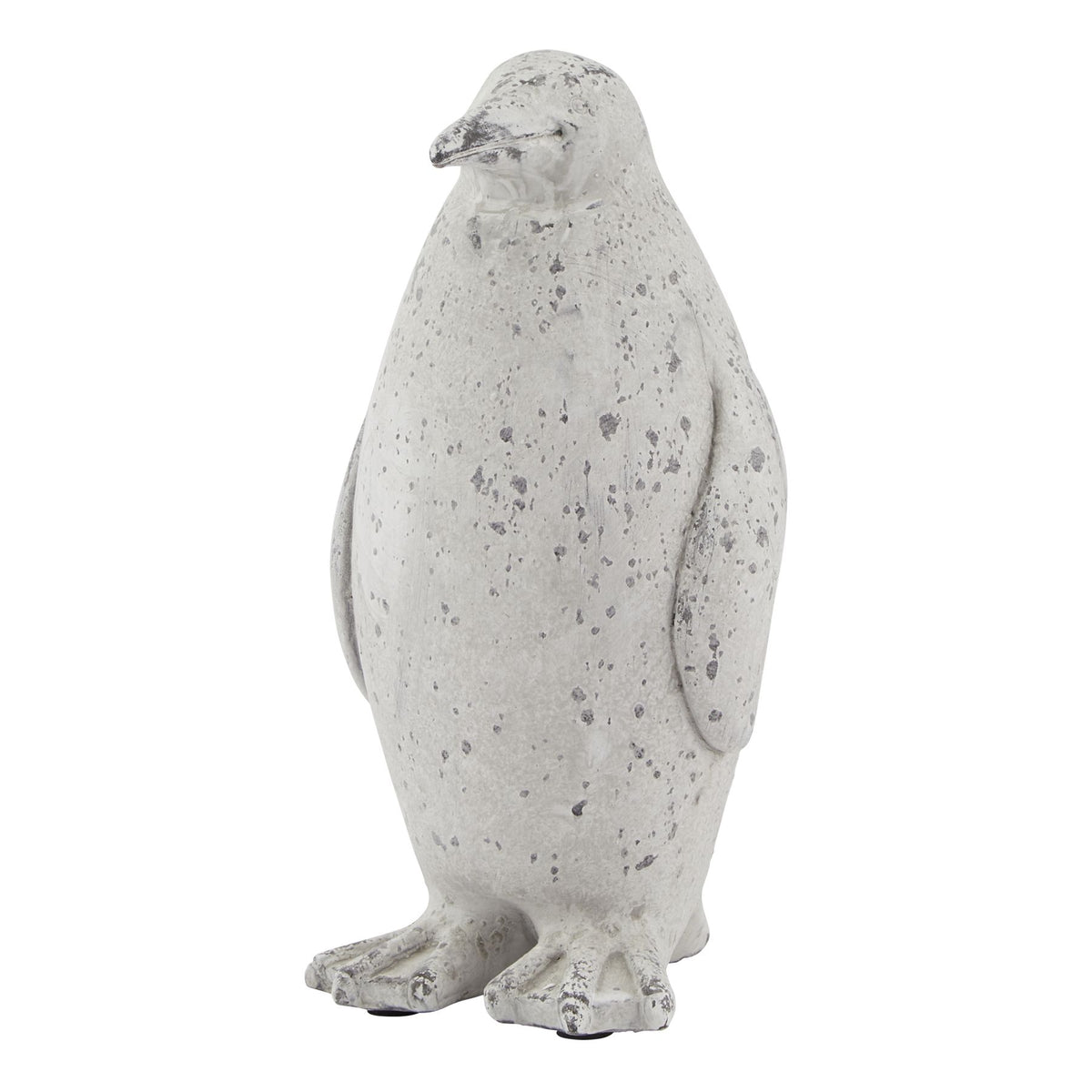 Medium Grey Stone Effect Penguin Statue in grey, made from ceramic