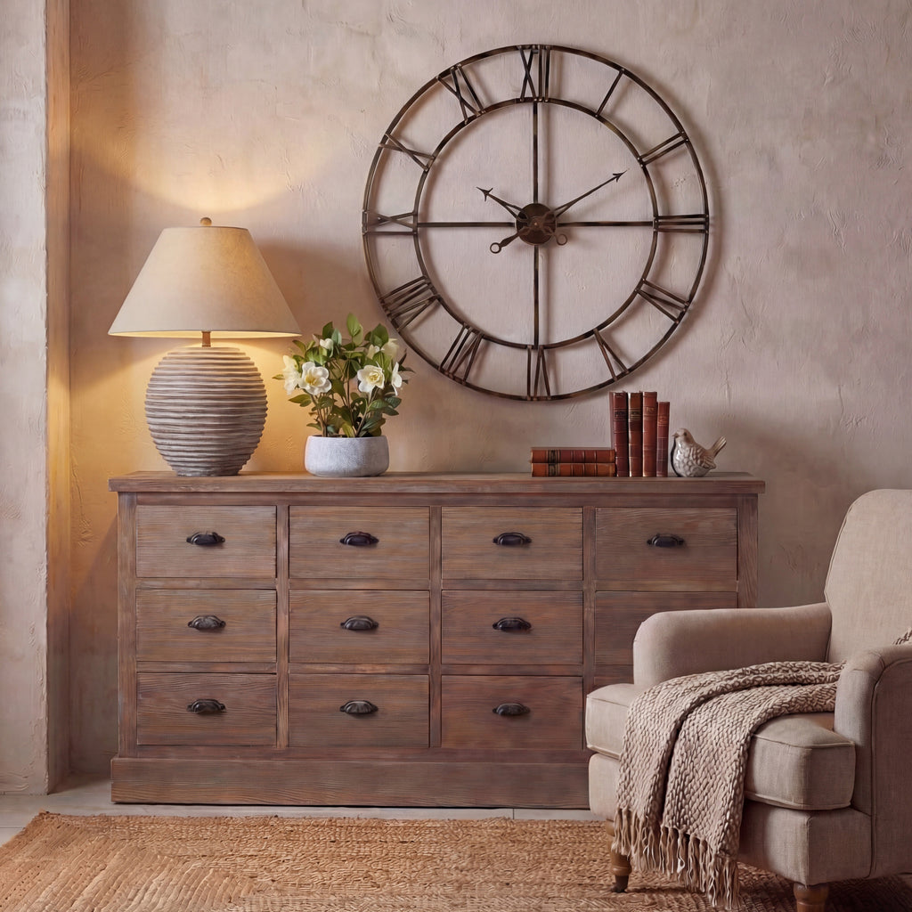 Saturn Table Lamp With Linen Shade in brown, made from ceramic and linen