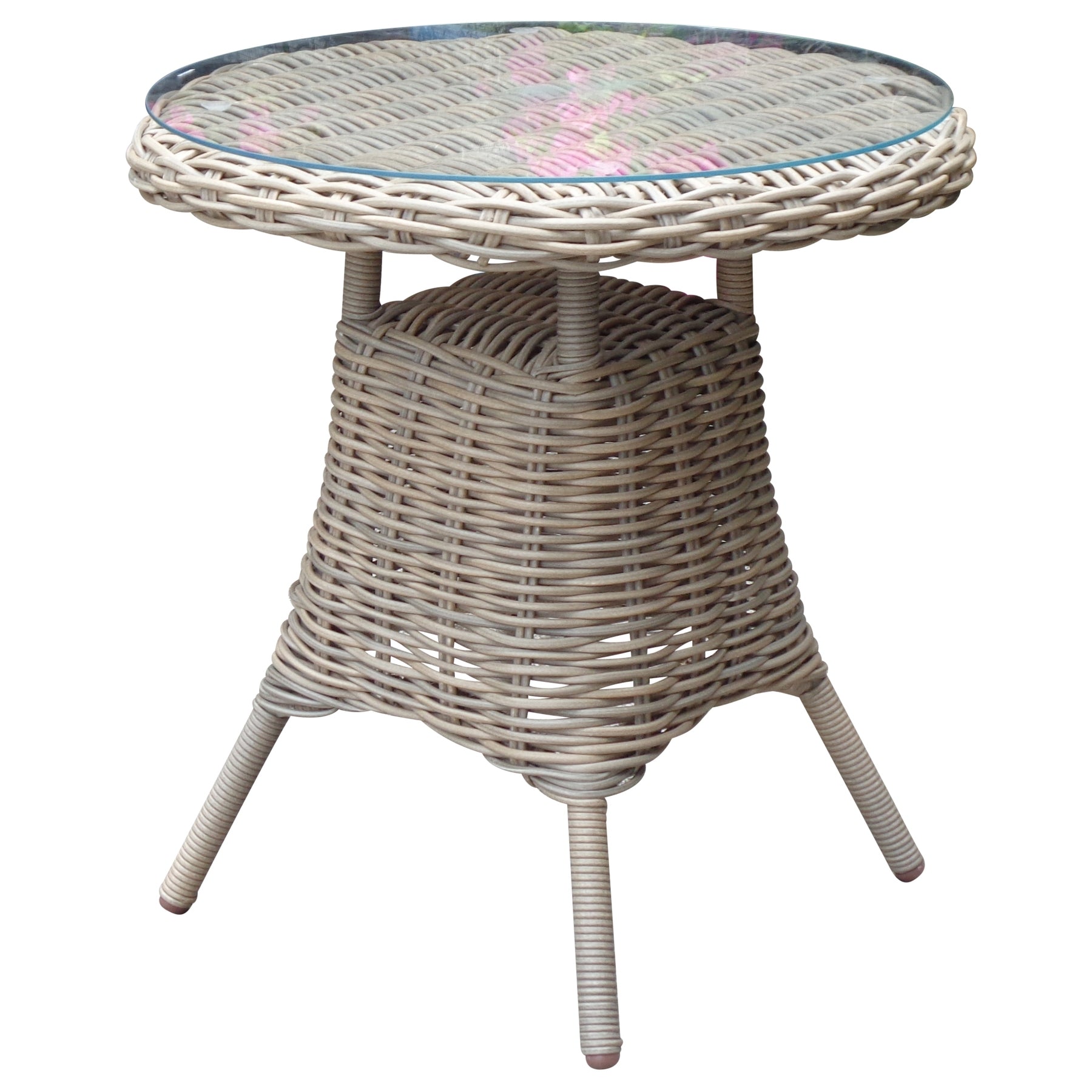Amalfi Collection Outdoor Bistro Table With Glass Top Furniture in beige styled interior setting, luxury home decor